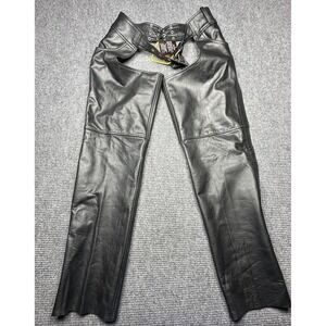 Unik Leather Chaps Mens XL Motorcycle Biker Pants Genuine Leather‎ Adjustable